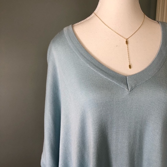 Ann Taylor Black Label V-neck Poncho.  Light Blue.  Size XS/S - Picture 5 of 10